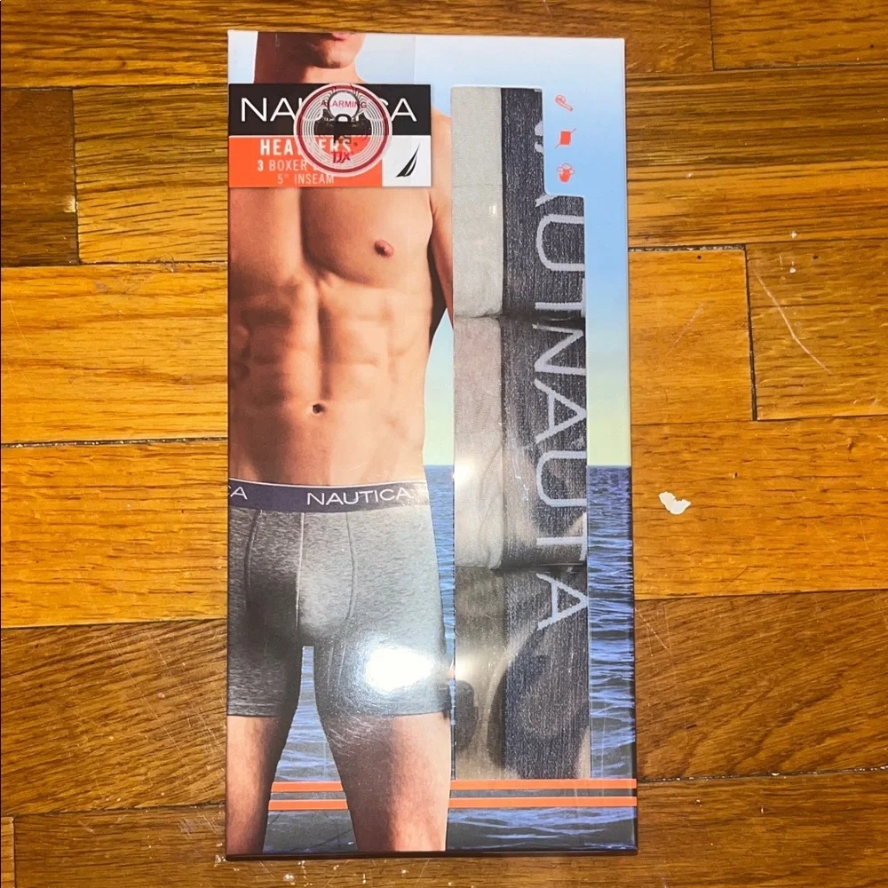 🌴 Nautica 3-Pack Men's Heather Gray Boxer Briefs